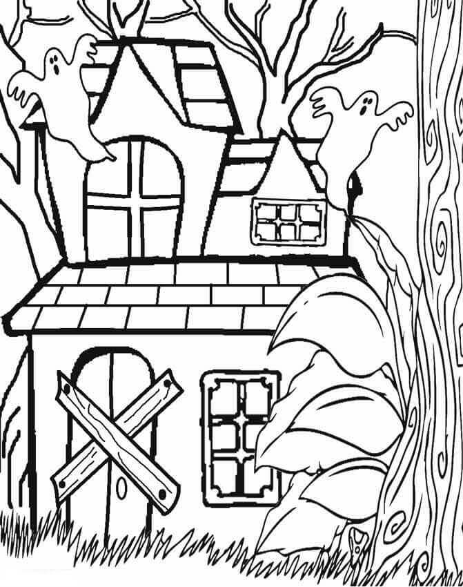 mystical spook house coloring pages jpg