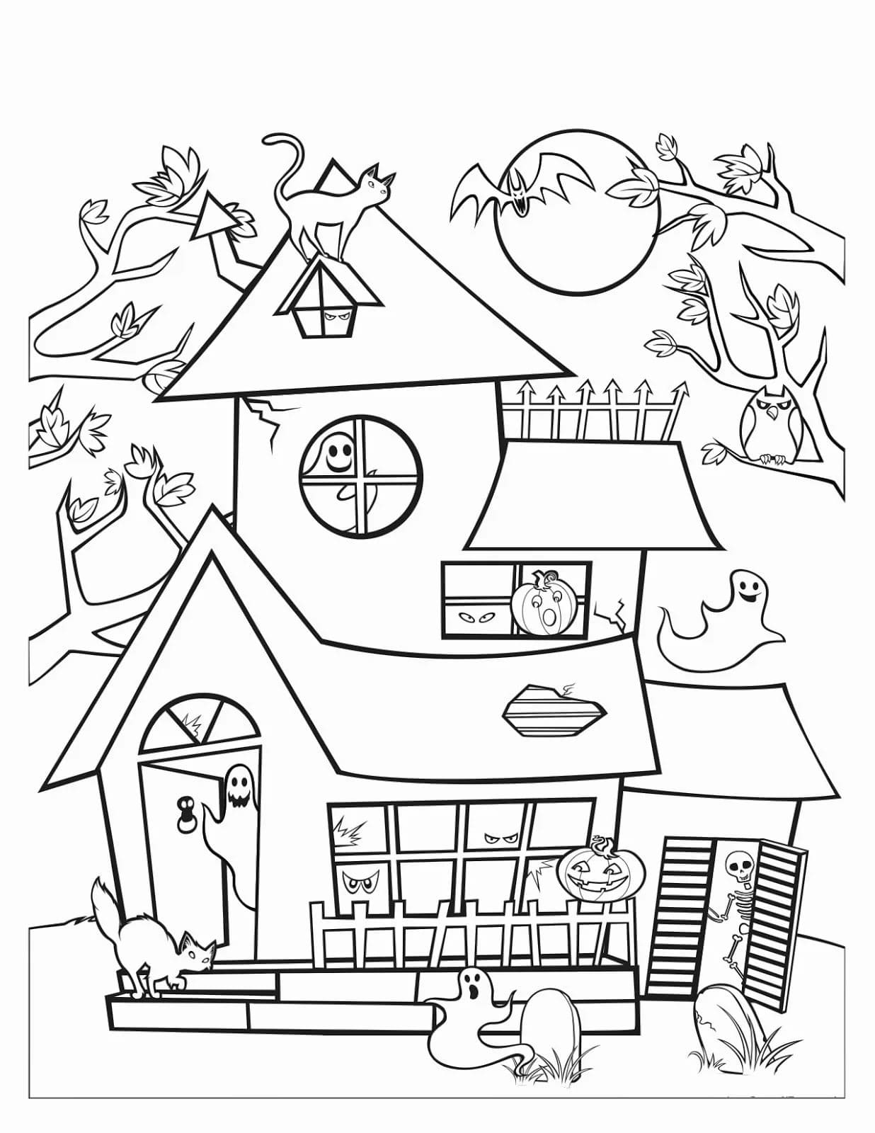 34 Mystical Spook House Coloring Pages 33