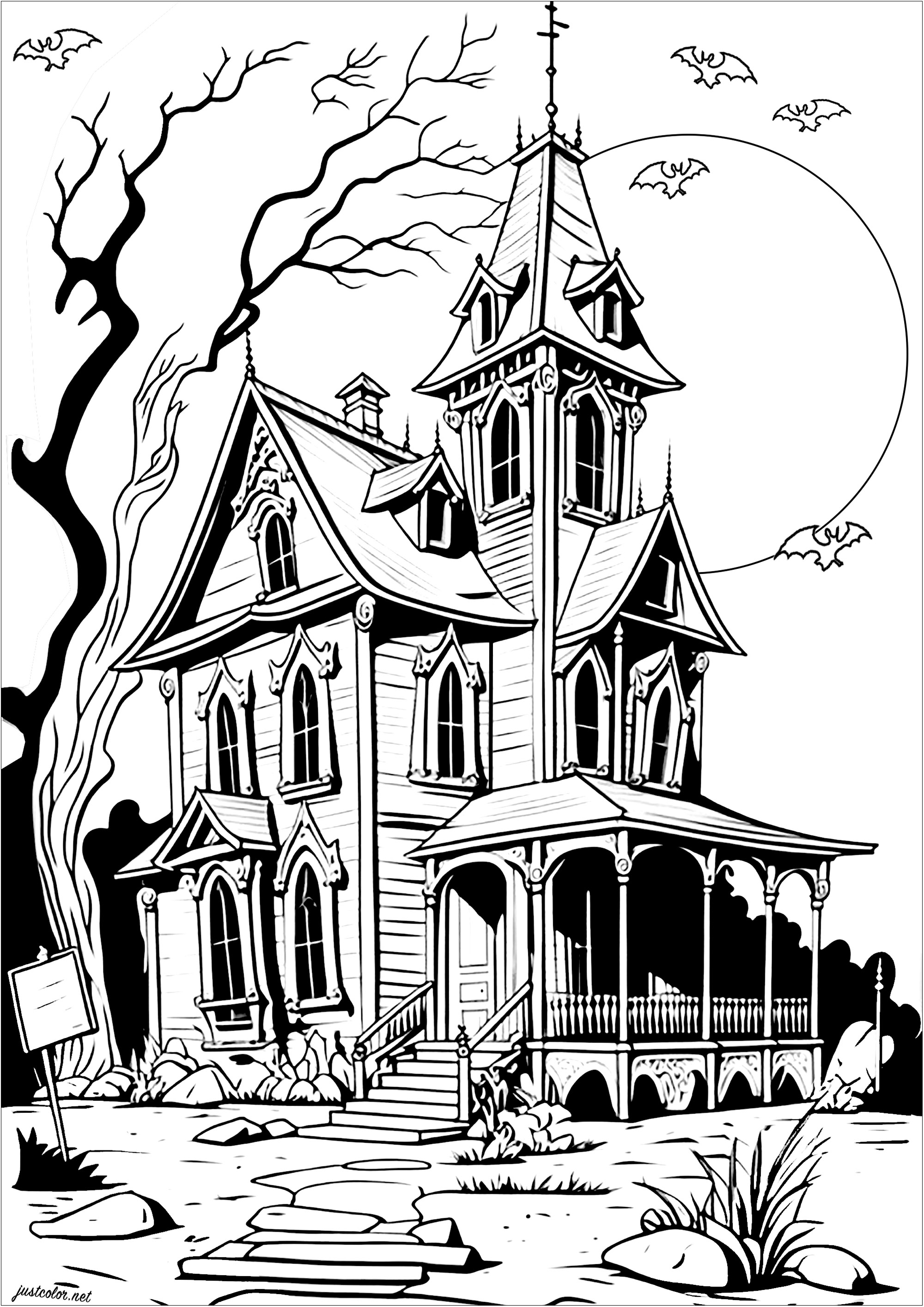 34 Mystical Spook House Coloring Pages 5