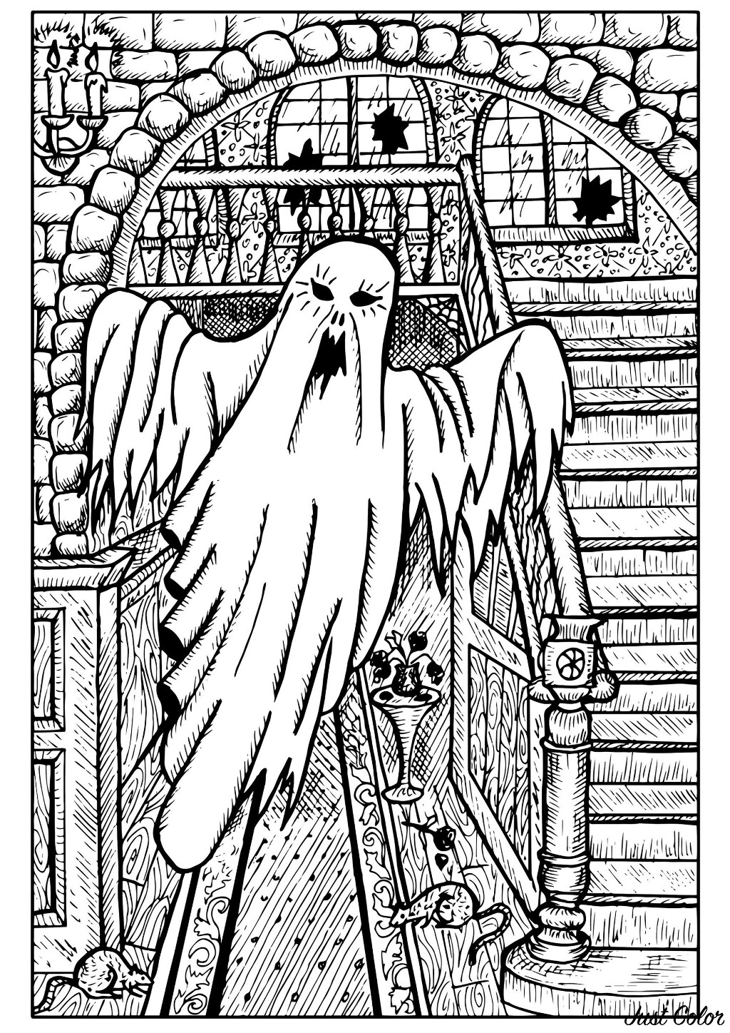 mystical spook house coloring pages jpg