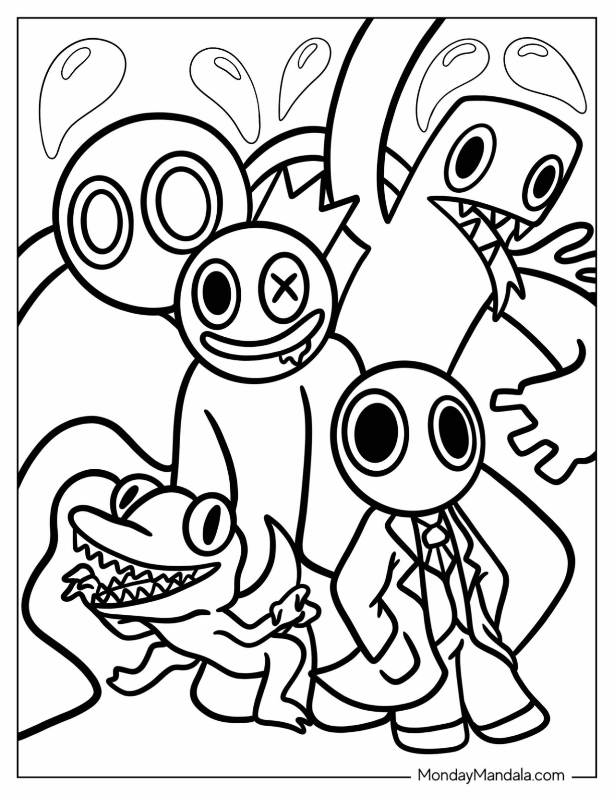 35 Rainbow Friends Pink Coloring Pages Printable 19