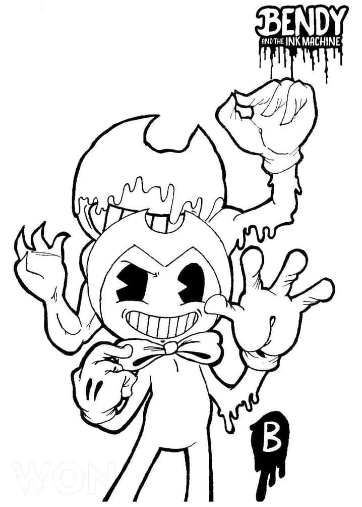 36 Bendy Coloring Pages Printable 12