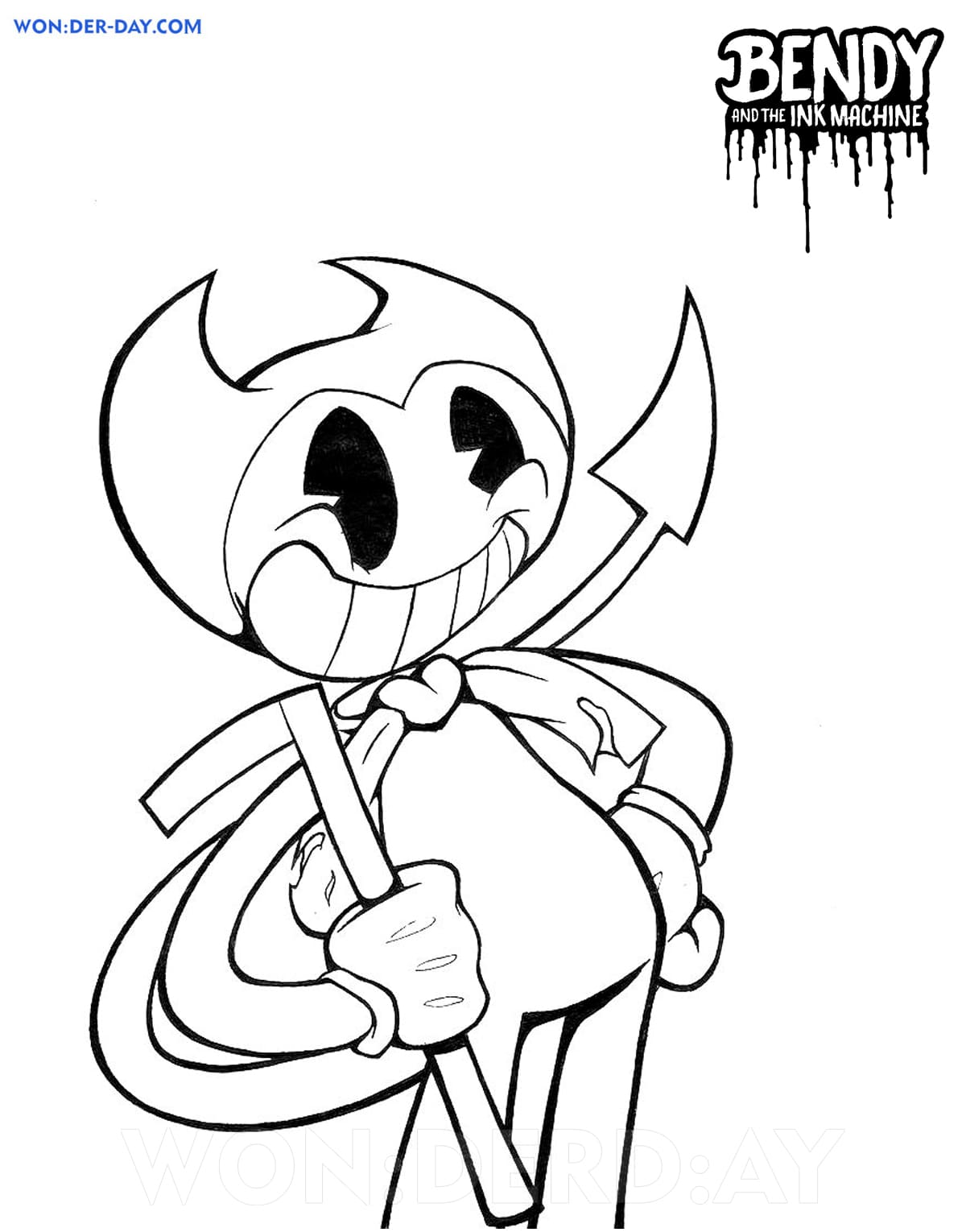 bendy coloring pages printable jpg