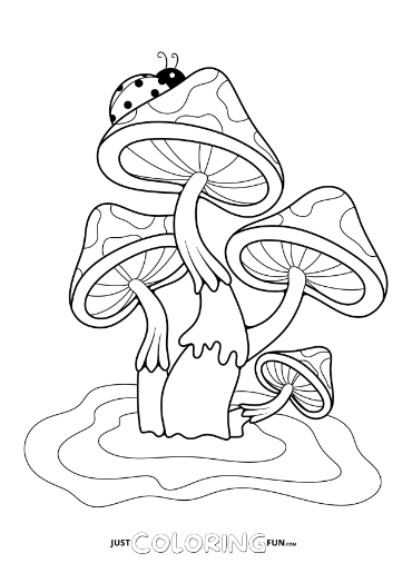 36 Whimsical Mushroom Coloring Pages Printable 10