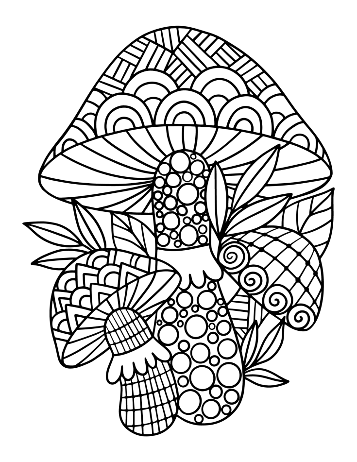 36 Whimsical Mushroom Coloring Pages Printable 11