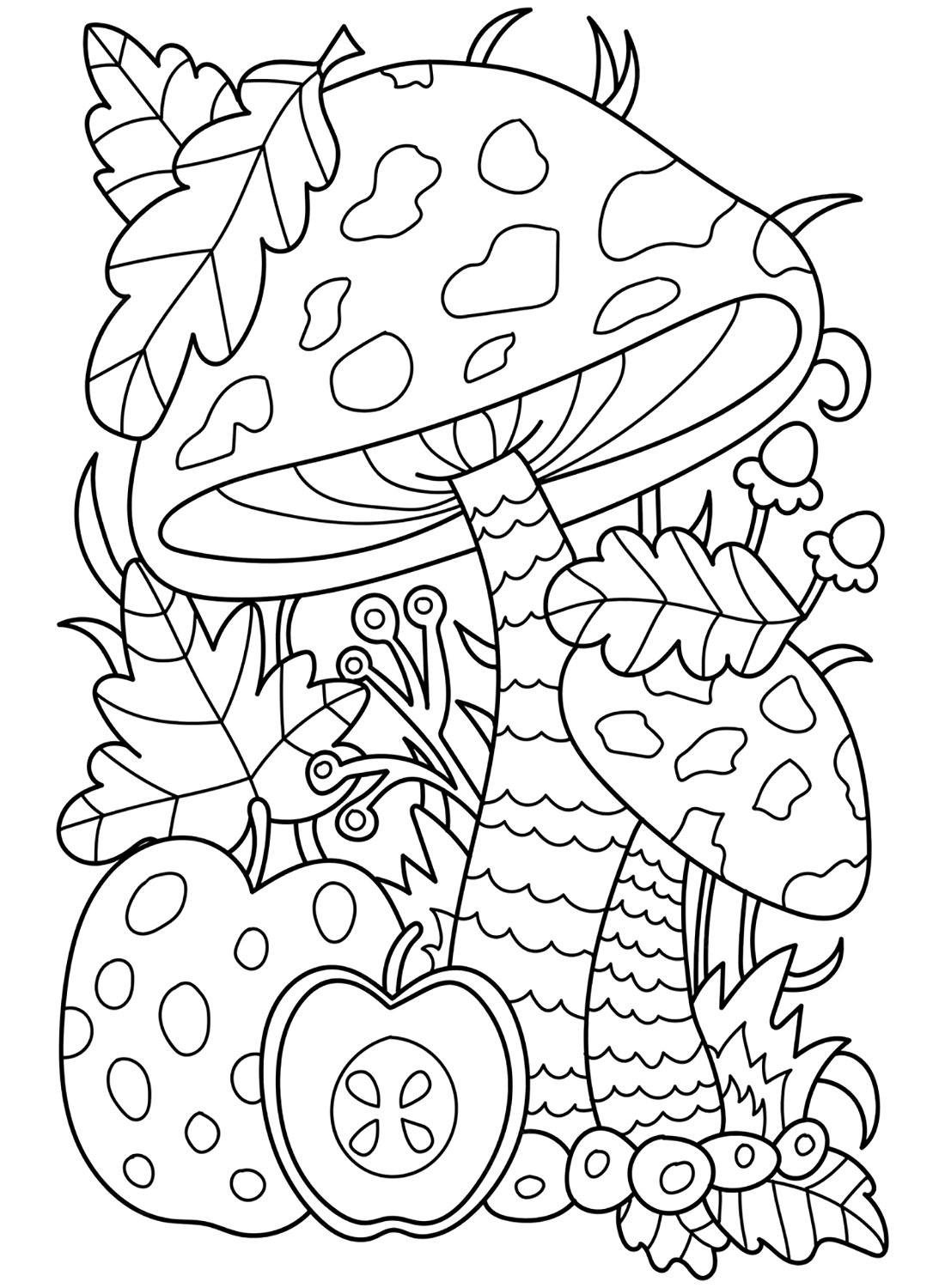 whimsical mushroom coloring pages printable jpg