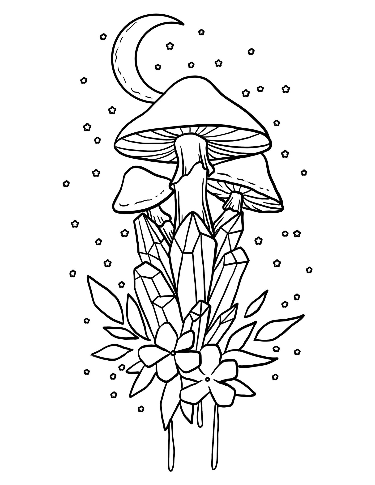 whimsical mushroom coloring pages printable jpg