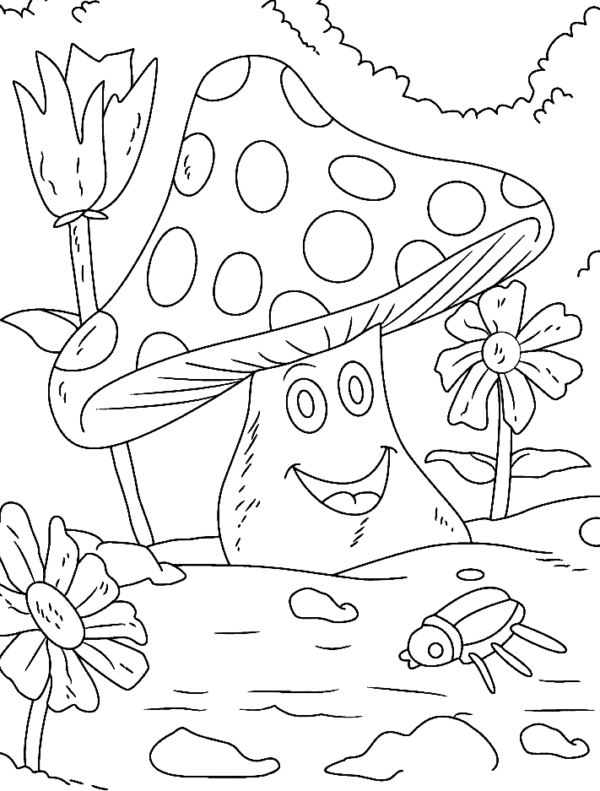 36 Whimsical Mushroom Coloring Pages Printable 15