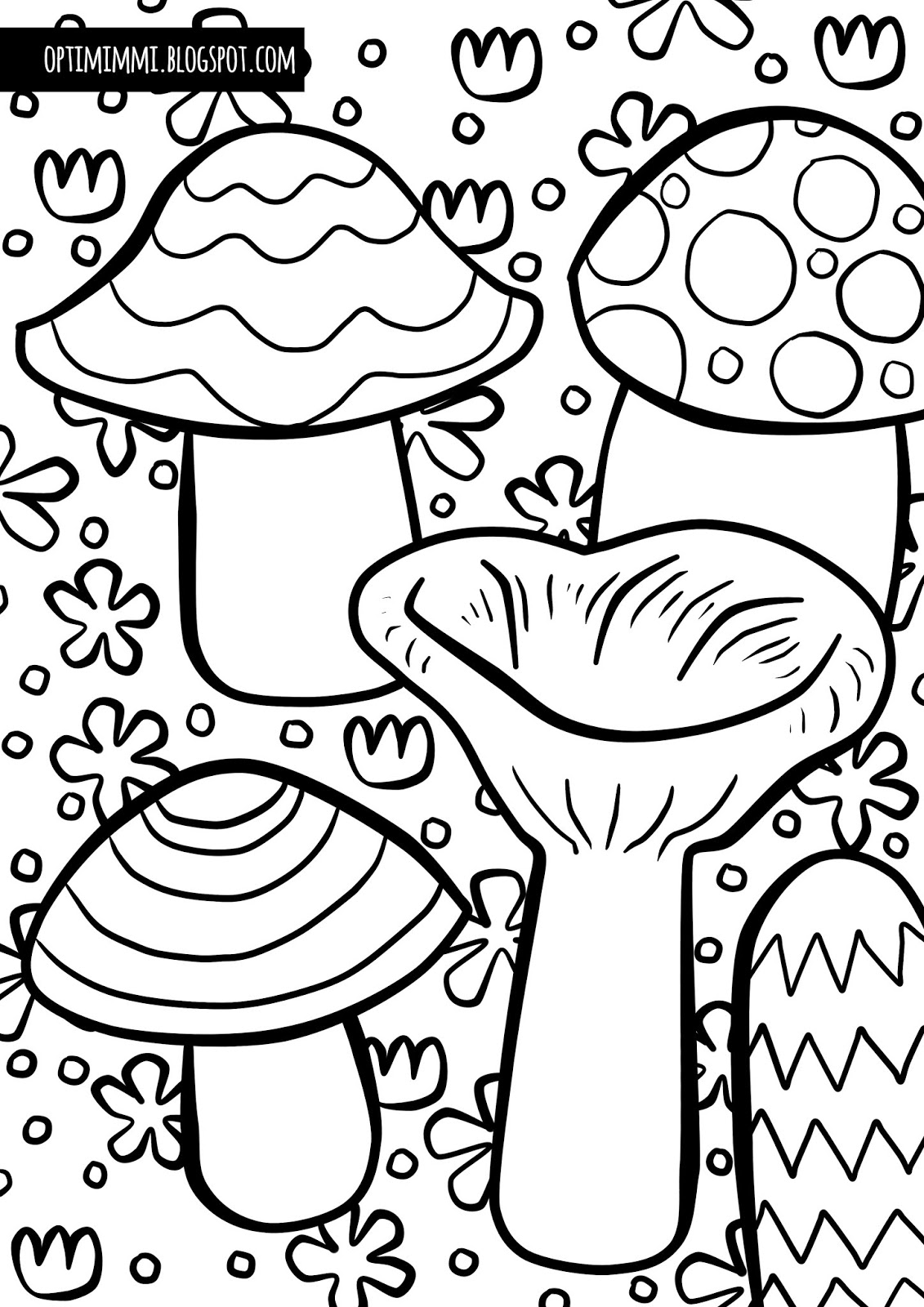 whimsical mushroom coloring pages printable jpg