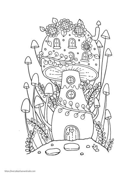 36 Whimsical Mushroom Coloring Pages Printable 22