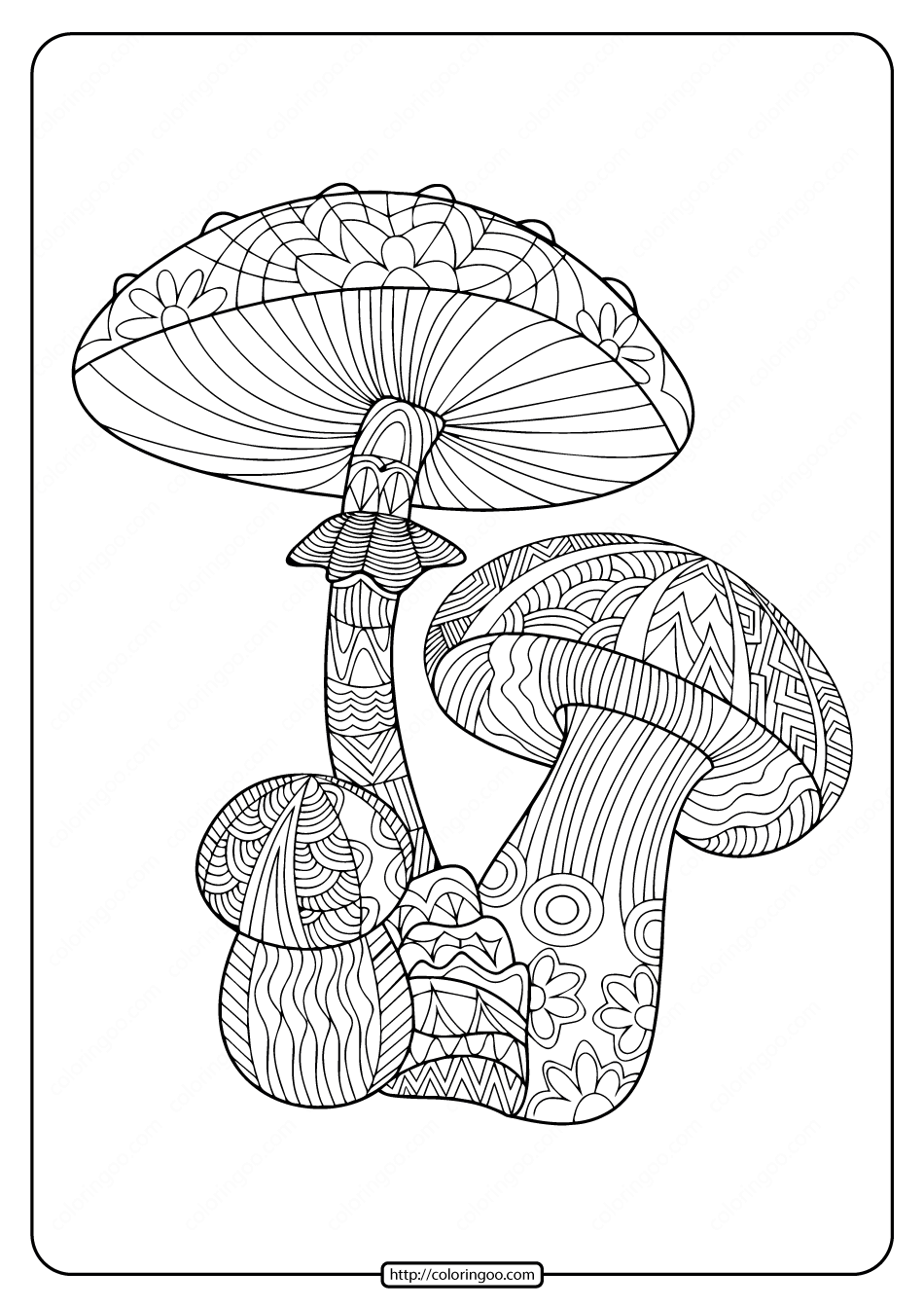 36 Whimsical Mushroom Coloring Pages Printable 30