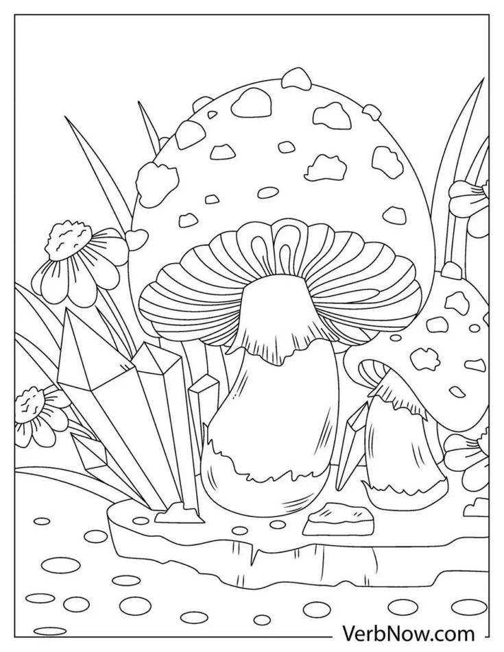 whimsical mushroom coloring pages printable jpg