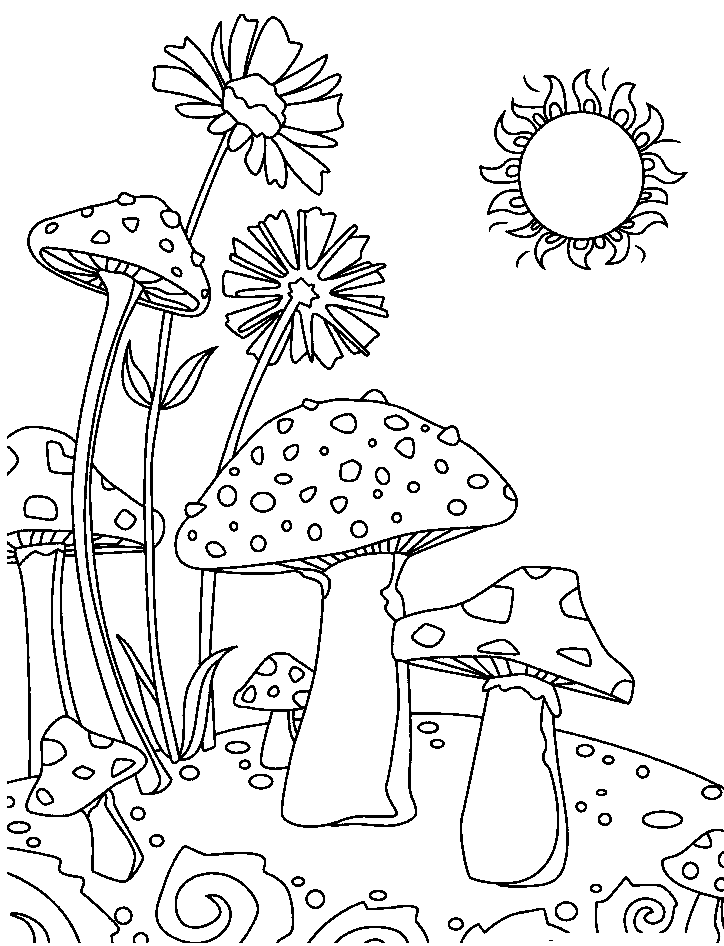 whimsical mushroom coloring pages printable jpg