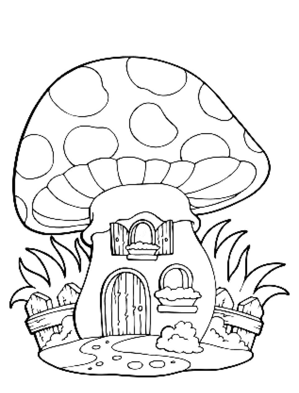 36 Whimsical Mushroom Coloring Pages Printable 35