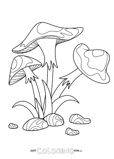 36 Whimsical Mushroom Coloring Pages Printable 5