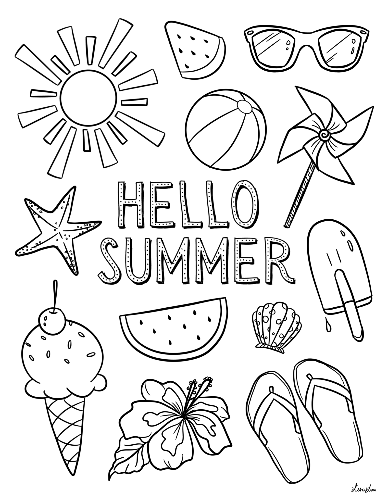 37 Dog Days of Summer Coloring Pages Printable 30