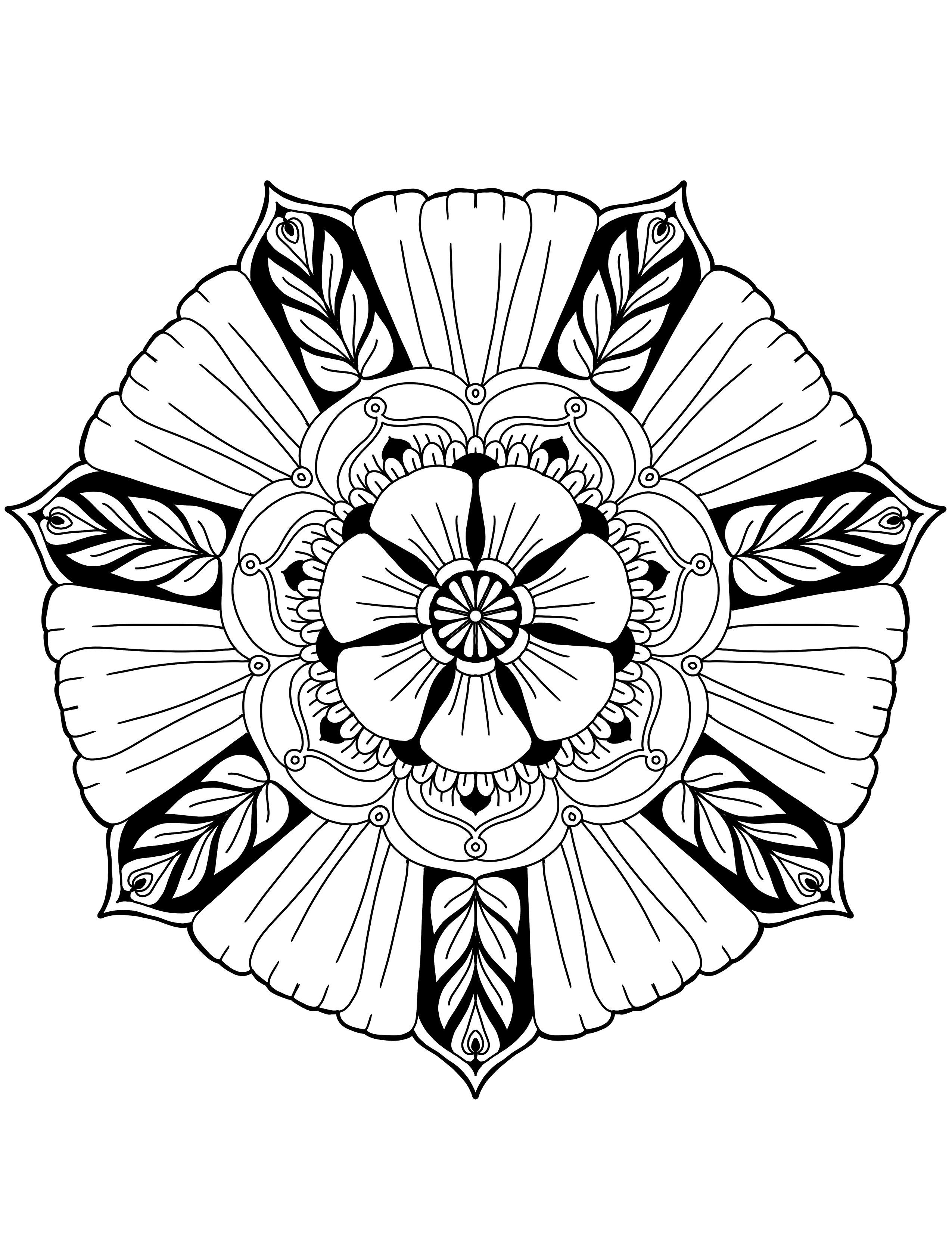 easy cute mandala coloring pages printable jpg