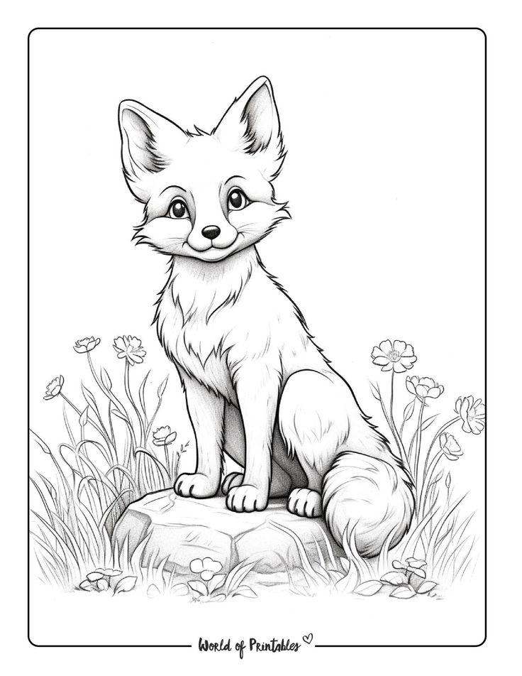 37 Fox Cute Coloring Pages Printable 11