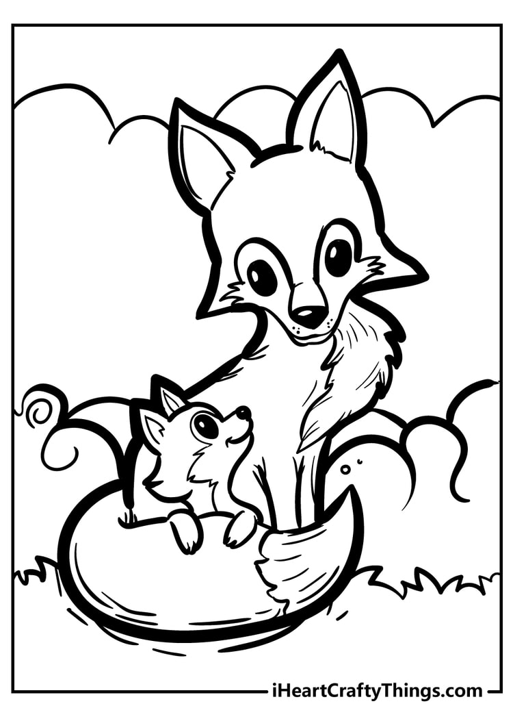 37 Fox Cute Coloring Pages Printable 30