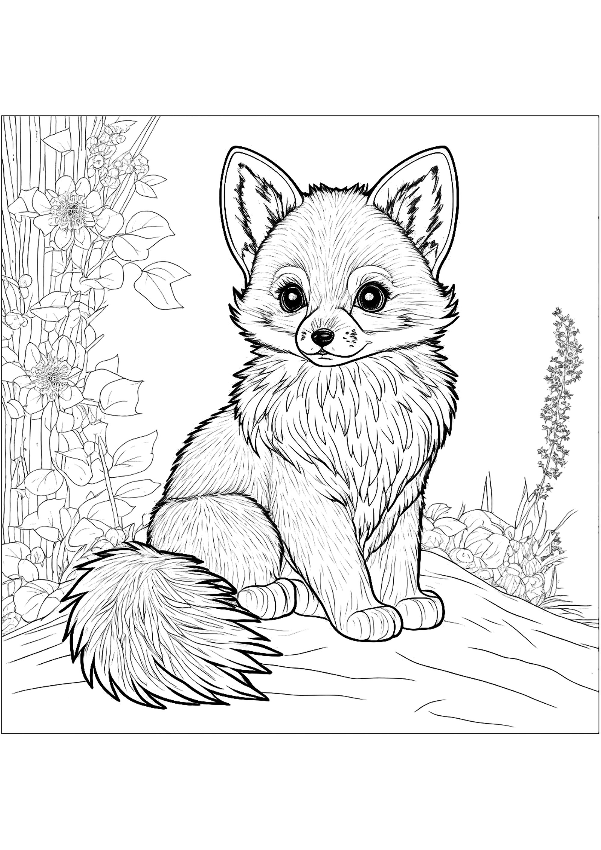 37 Fox Cute Coloring Pages Printable 8