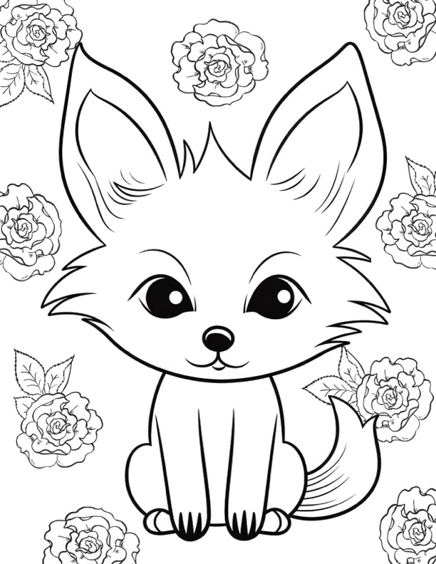 37 Fox Cute Coloring Pages Printable 9