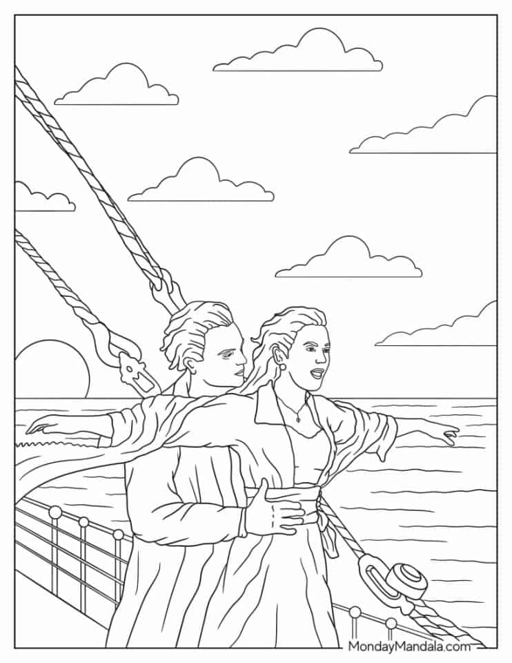 37 Jack and Rose Coloring Pages Printable 1