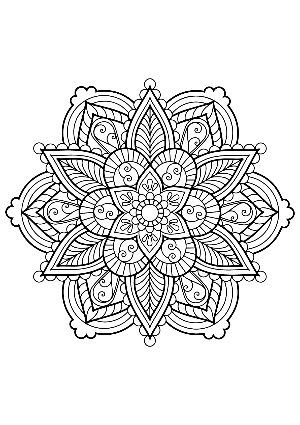 easy mandala coloring pages to print printable jpg