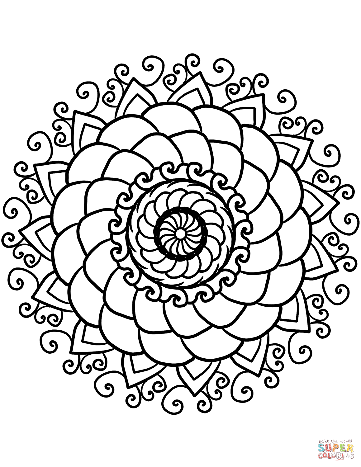 easy mandala coloring pages to print printable jpg