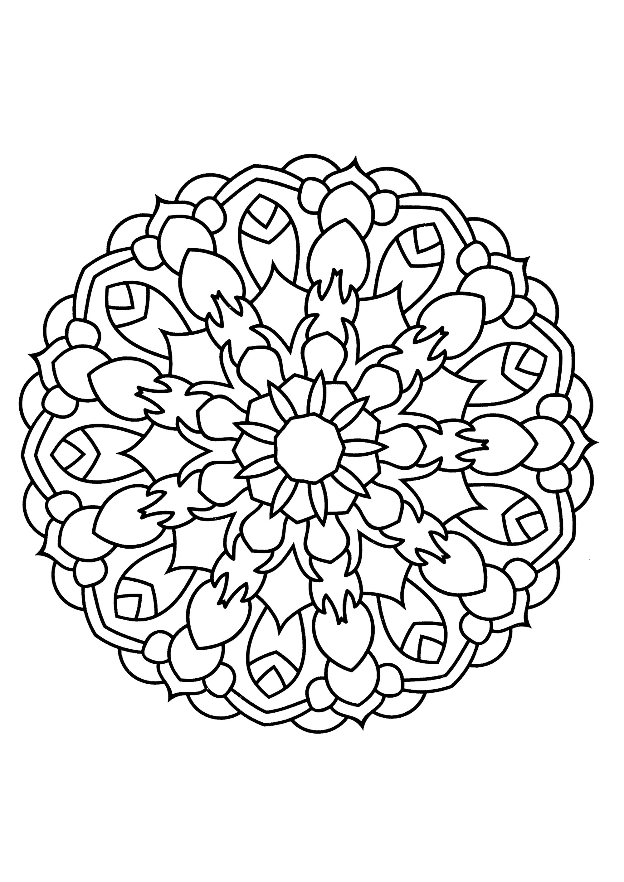 38 Easy Mandala Coloring Pages to Print Printable 4