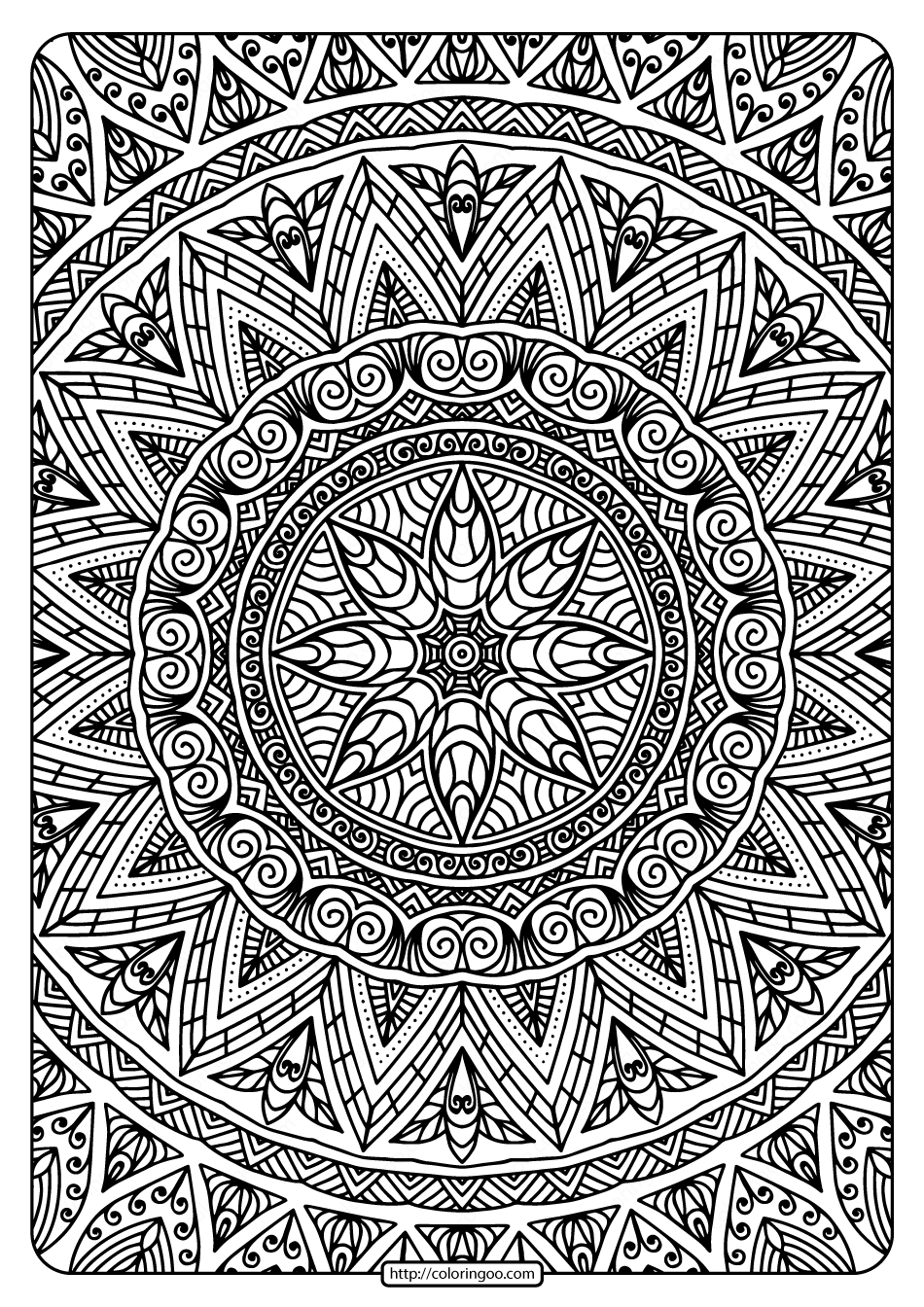 easy mandala coloring pages to print printable jpg