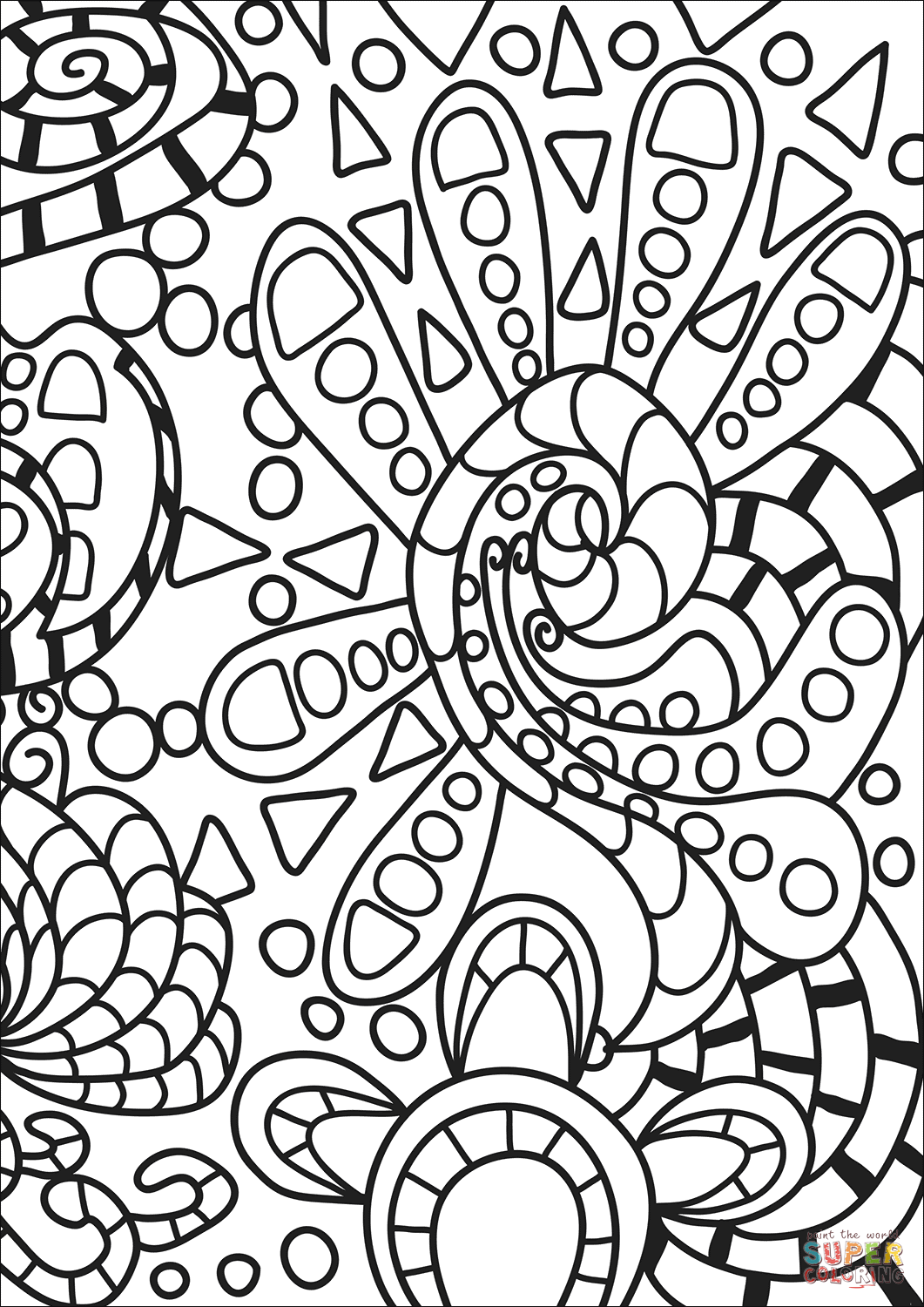 92+ Beautiful Abstract Adult Coloring Pages Printable