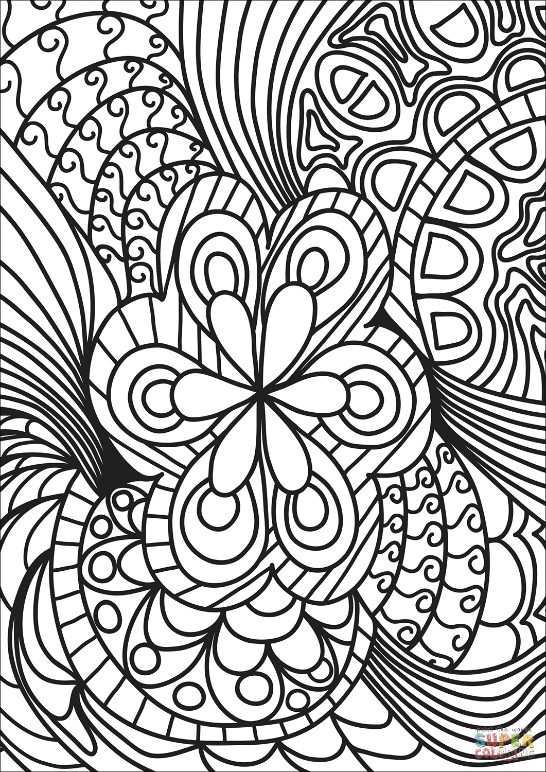 165+ Fantastic Complex Abstract Coloring Pages Printable