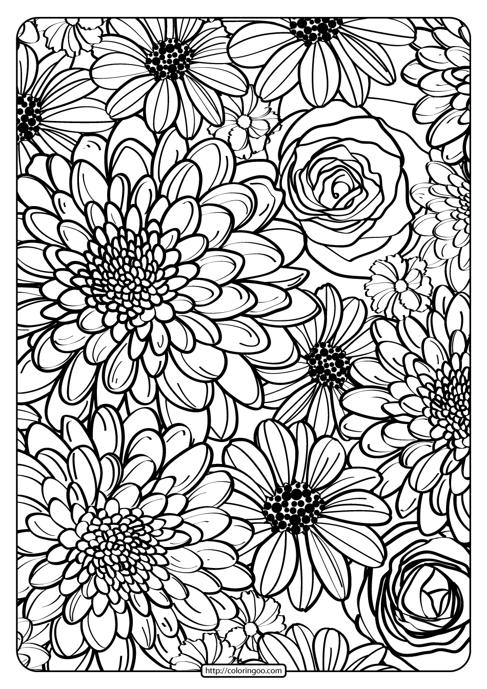 free printable flower pattern coloring page png jpg