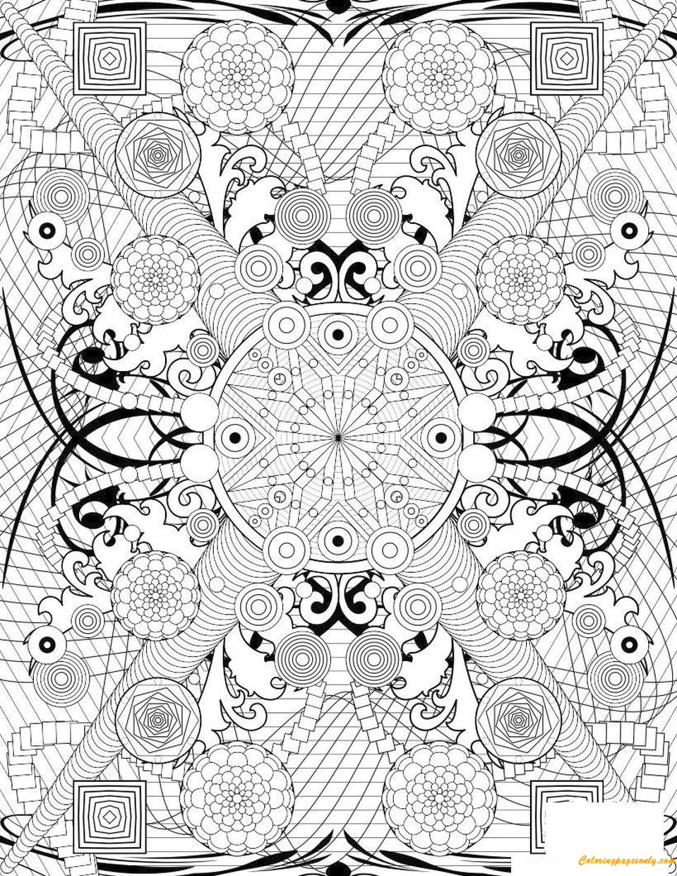 hard coloring pages for adults rosette intricate pattern jpg jpg