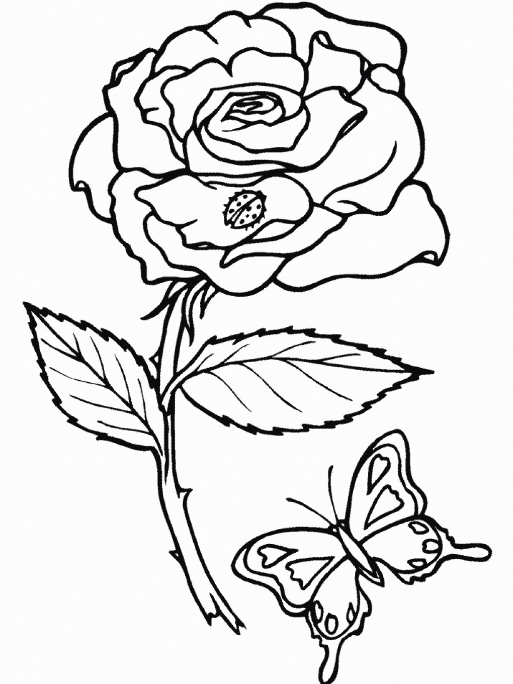 155+ Artistic Detailed Rose Coloring Pages Printable