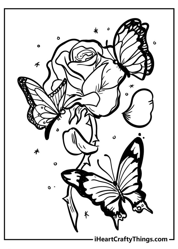 137+ Lovely Detailed Rose Coloring Pages Printable