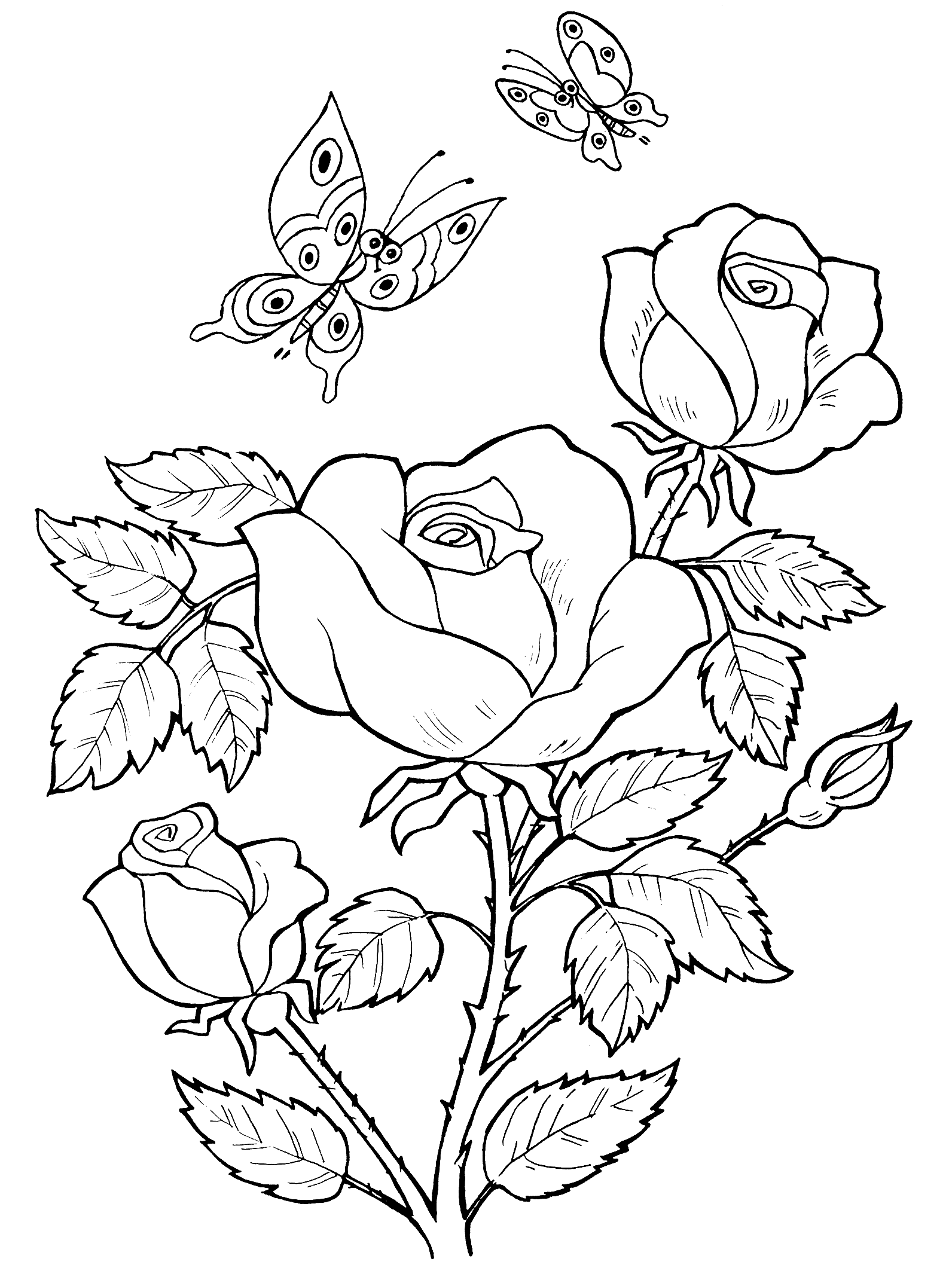 195+ Enchanting Detailed Rose Coloring Pages Printable