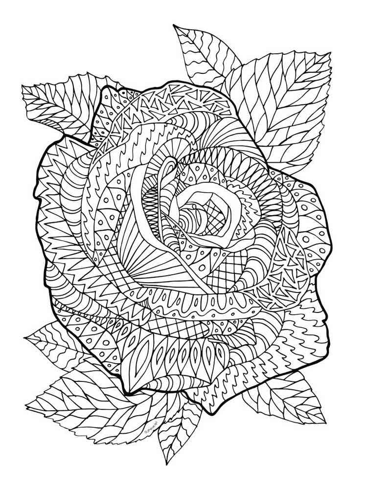 149+ Inspiring Detailed Rose Coloring Pages Printable