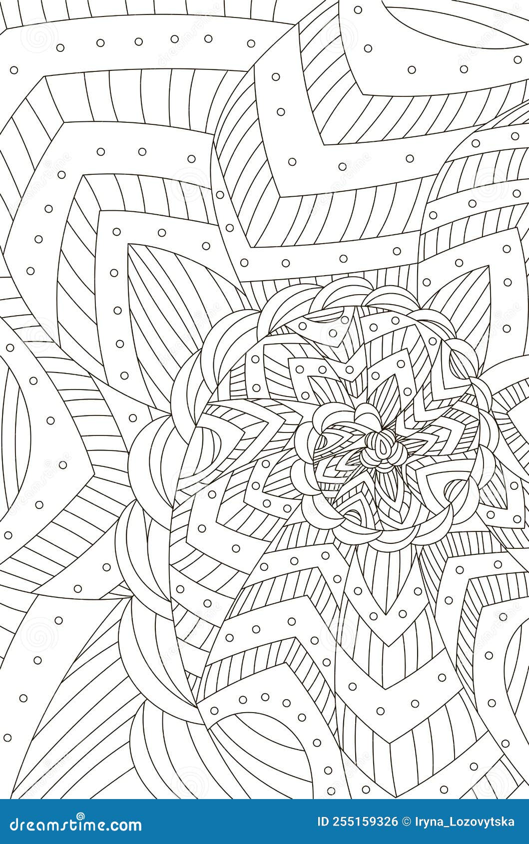 zentangle stylized abstract coloring page adults hand drawn floral background black white template style jpg jpg