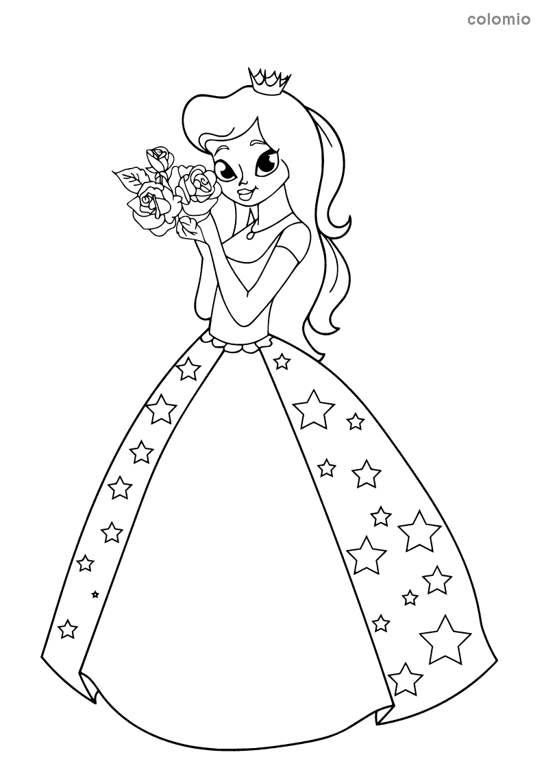 easy princess color sheets free printable jpg