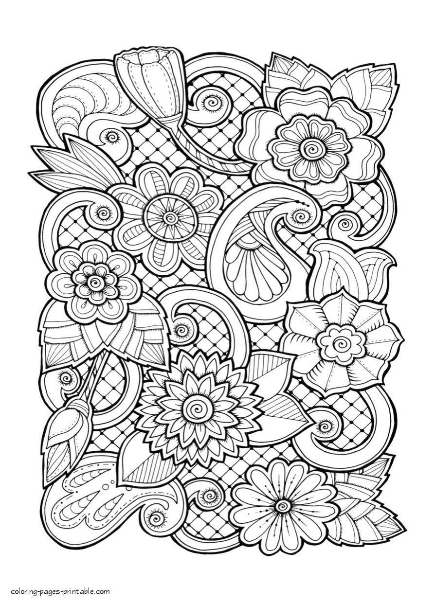 43+ Adorable Free Advanced Adult Coloring Pages Printable Sheets