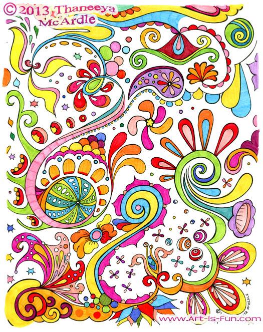 40+ Whimsical Abstract Nature Coloring Pages Realistic