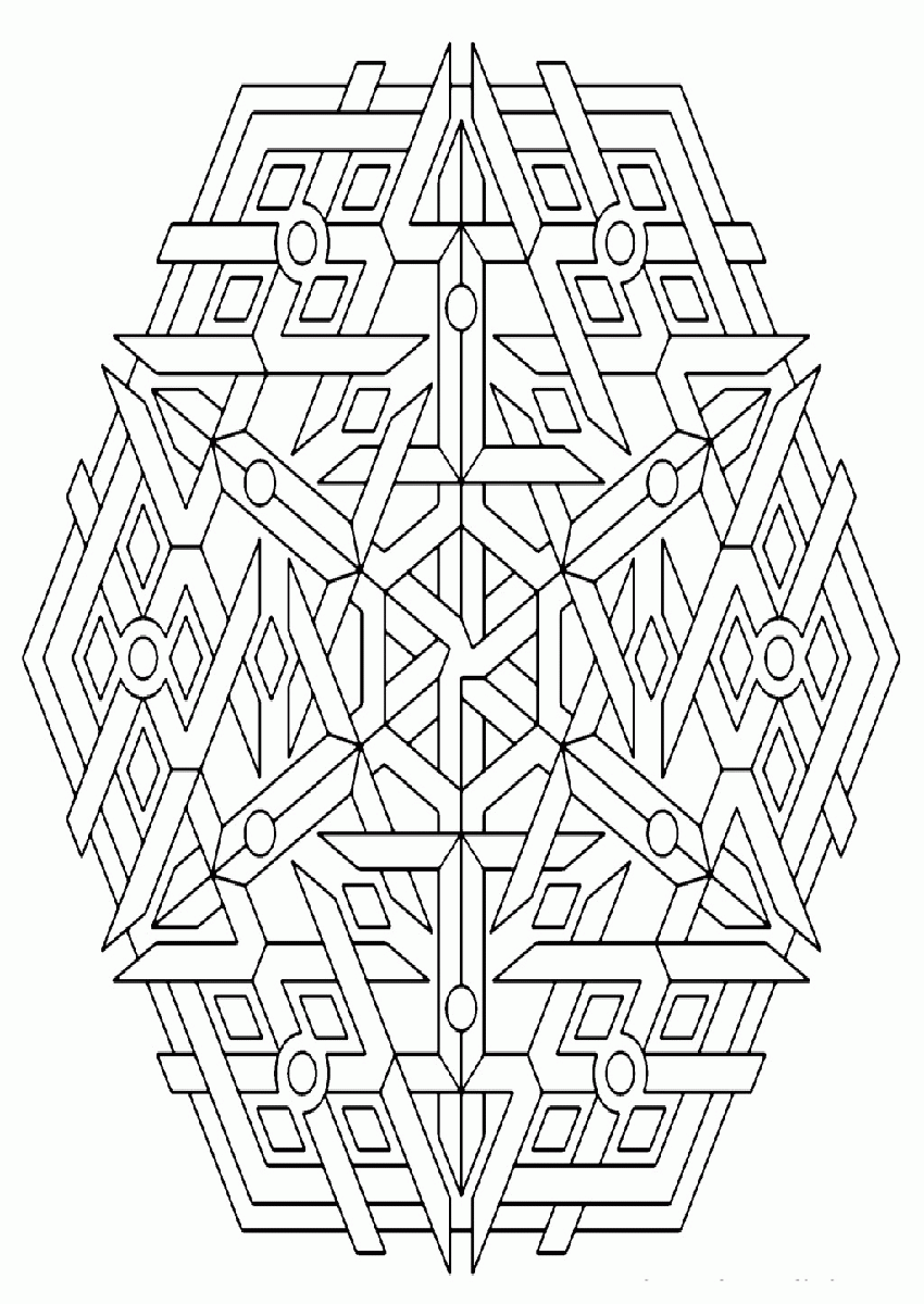 70+ Creative Fun Geometric Coloring Pages Printable