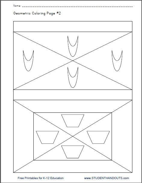 53+ Creative Fun Geometric Coloring Pages Printable