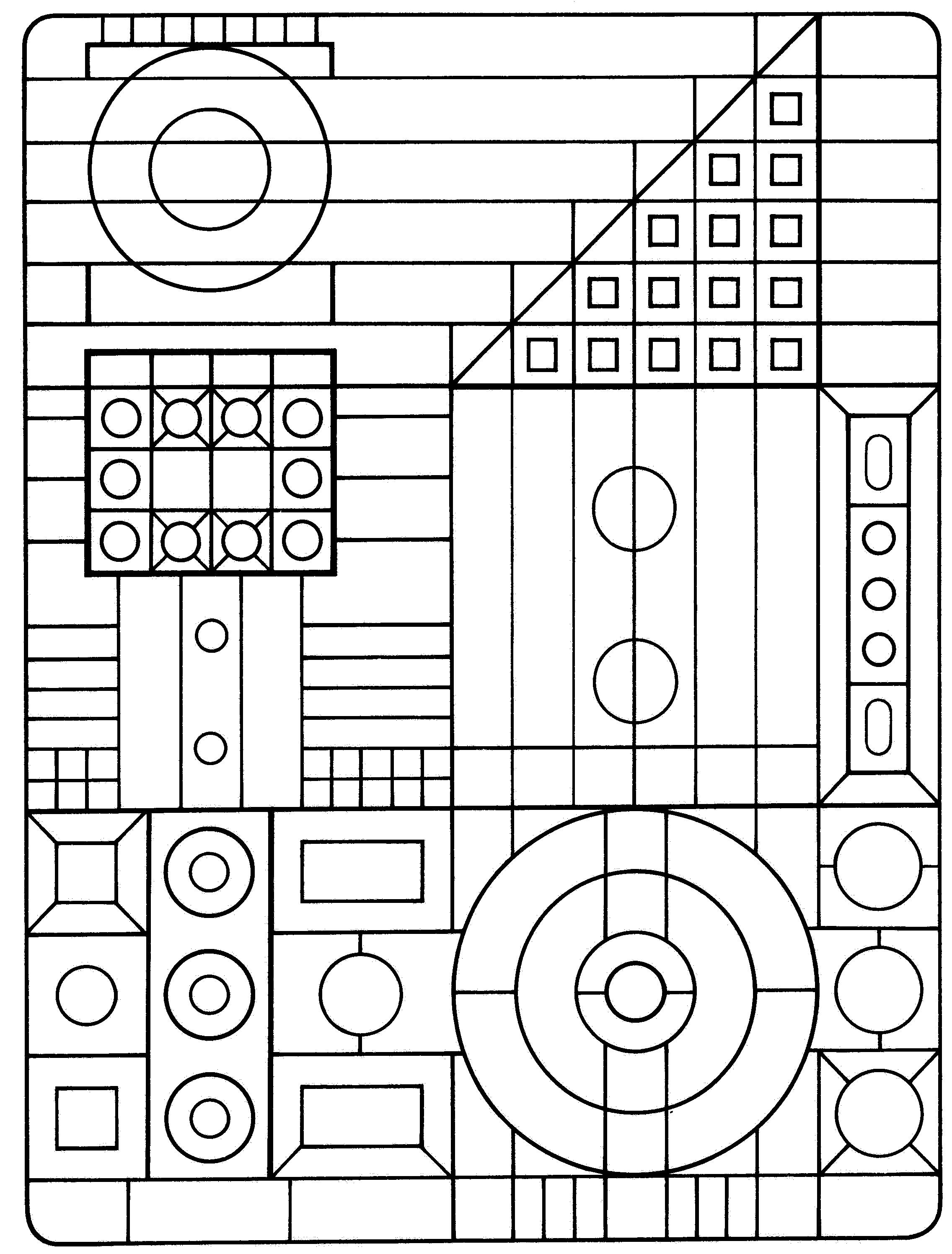 104+ Whimsical Fun Geometric Coloring Pages Printable