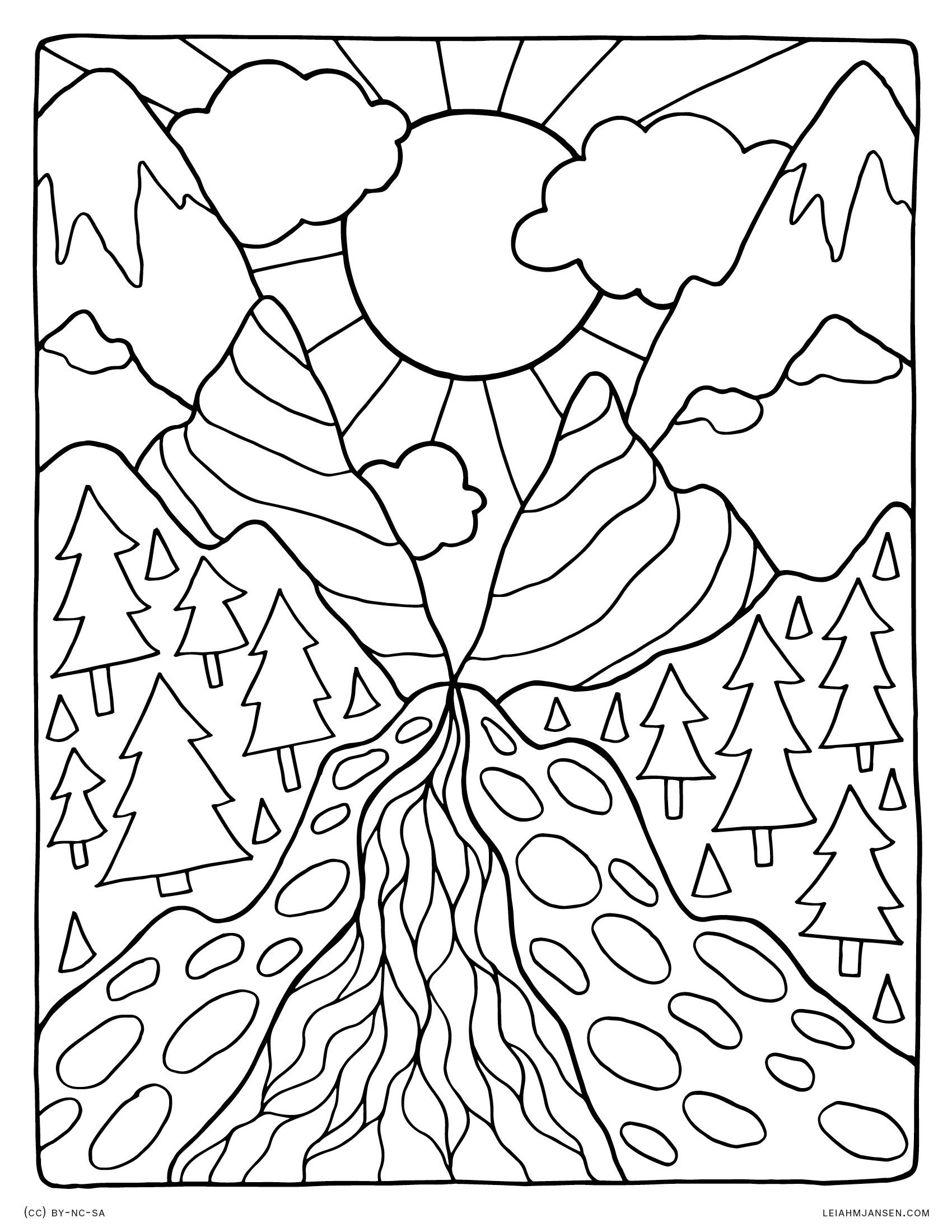 48+ Engaging Abstract Nature Coloring Pages Realistic