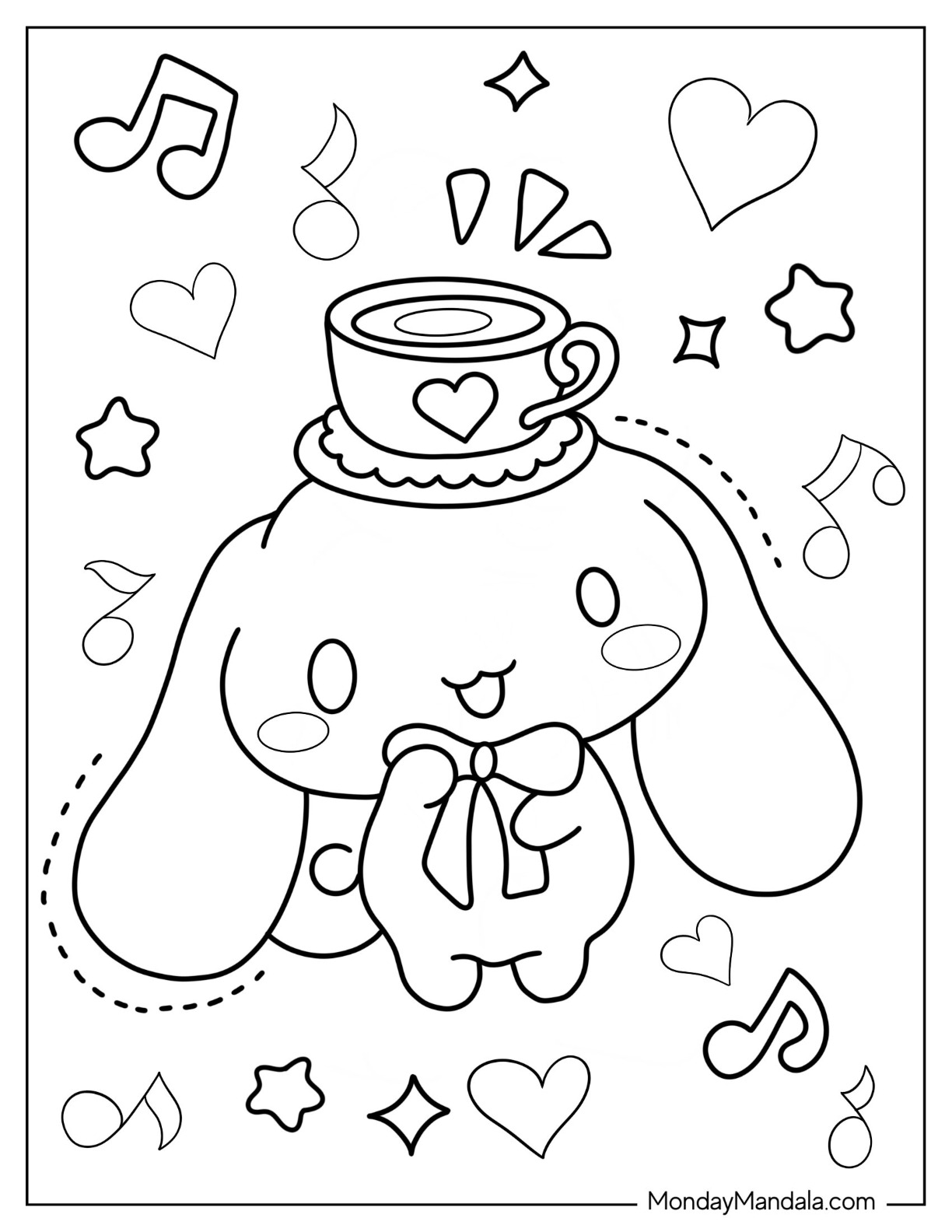 Coloring In Pages Sanrio Free Printable 26