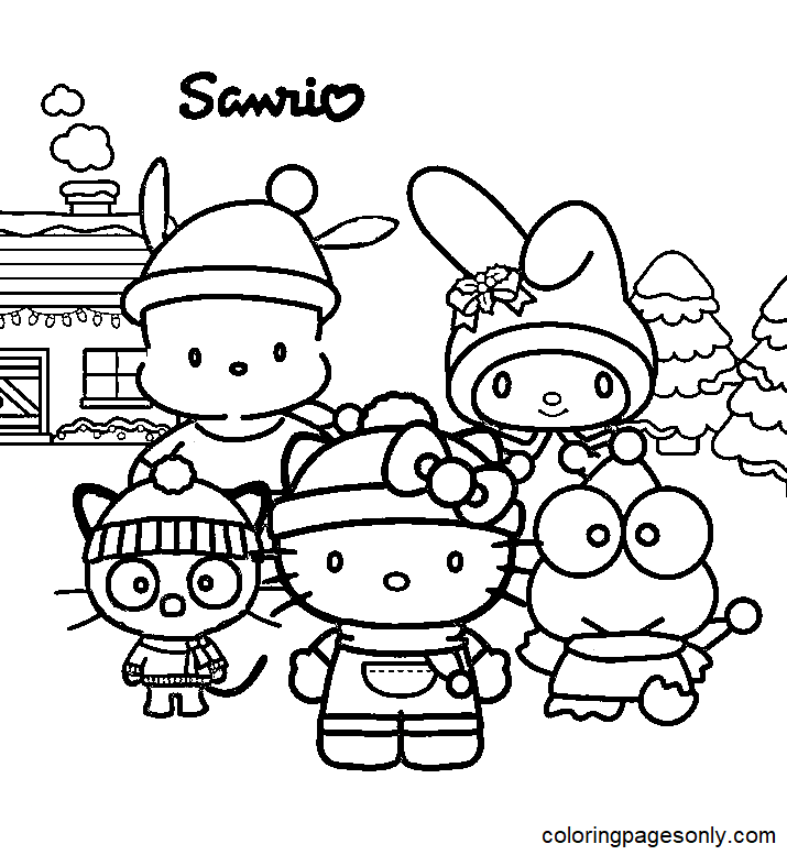 Coloring In Pages Sanrio Free Printable 27