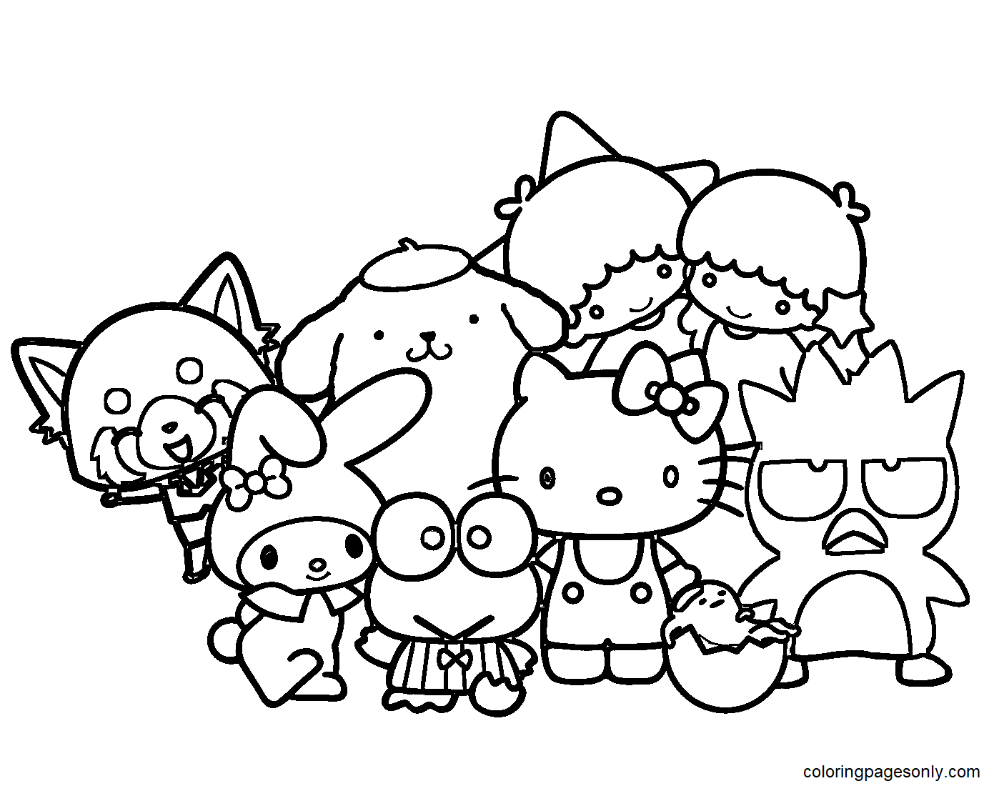 Sanrio Coloring Pages Anime Free Printable 29