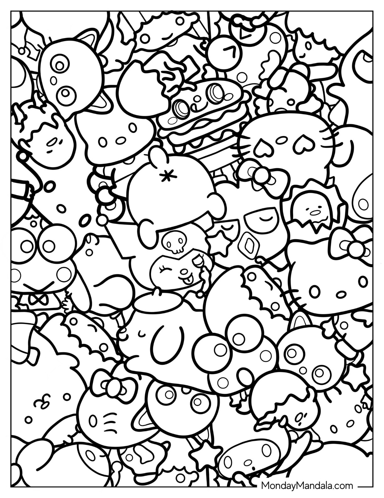 Sanrio Coloring Pages Emo Free Printable 27